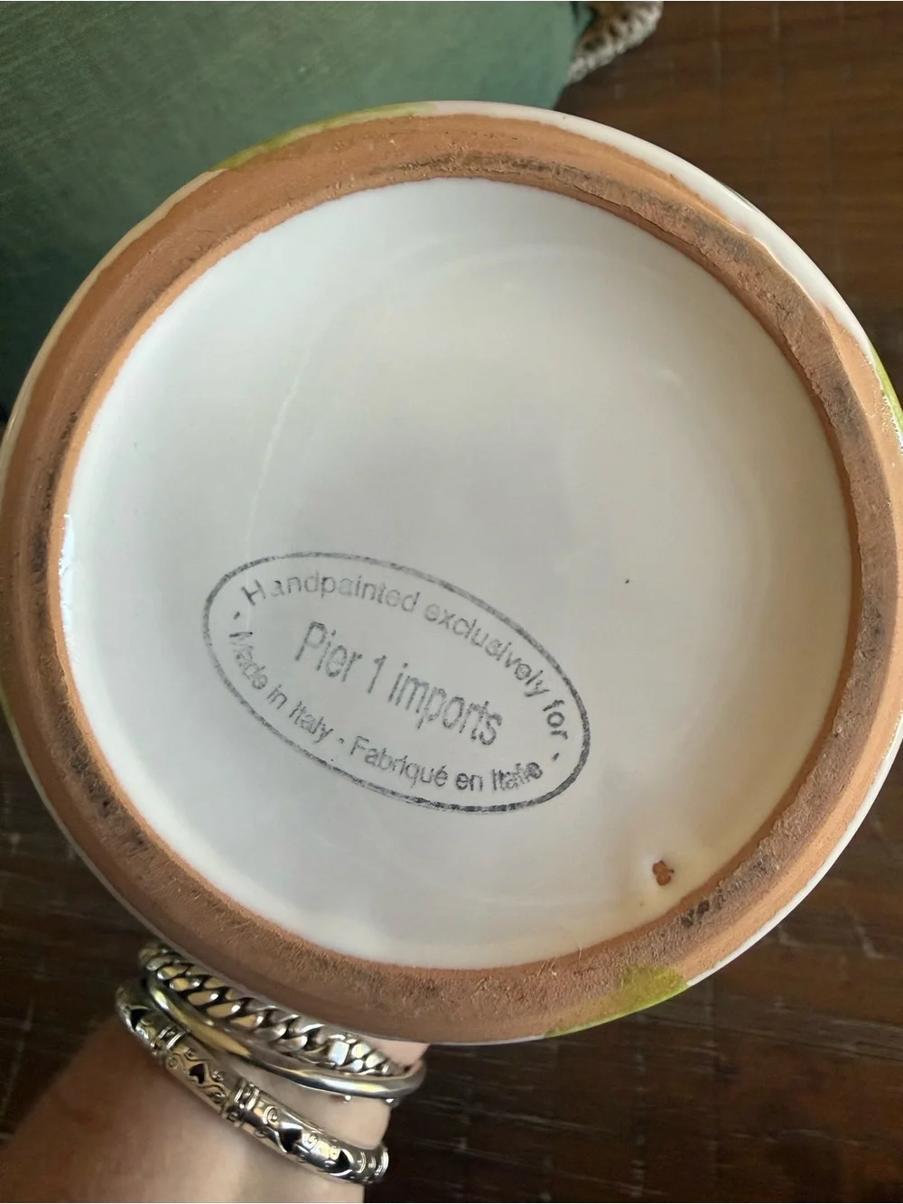 Vintage Pier 1 Imports Hand-Painted Grape Canister 6” Made in Italy